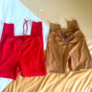 Pink leggings size L for women